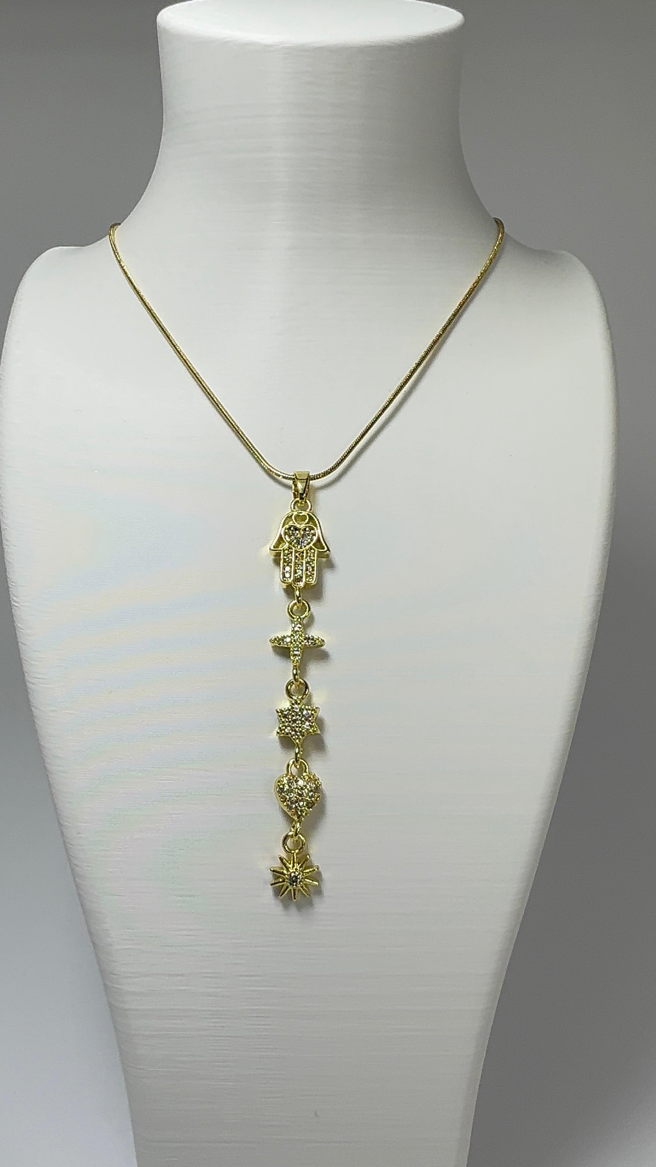 Bi-Takı | Zirkon Taşlı Hanımeli Salkım Kolye