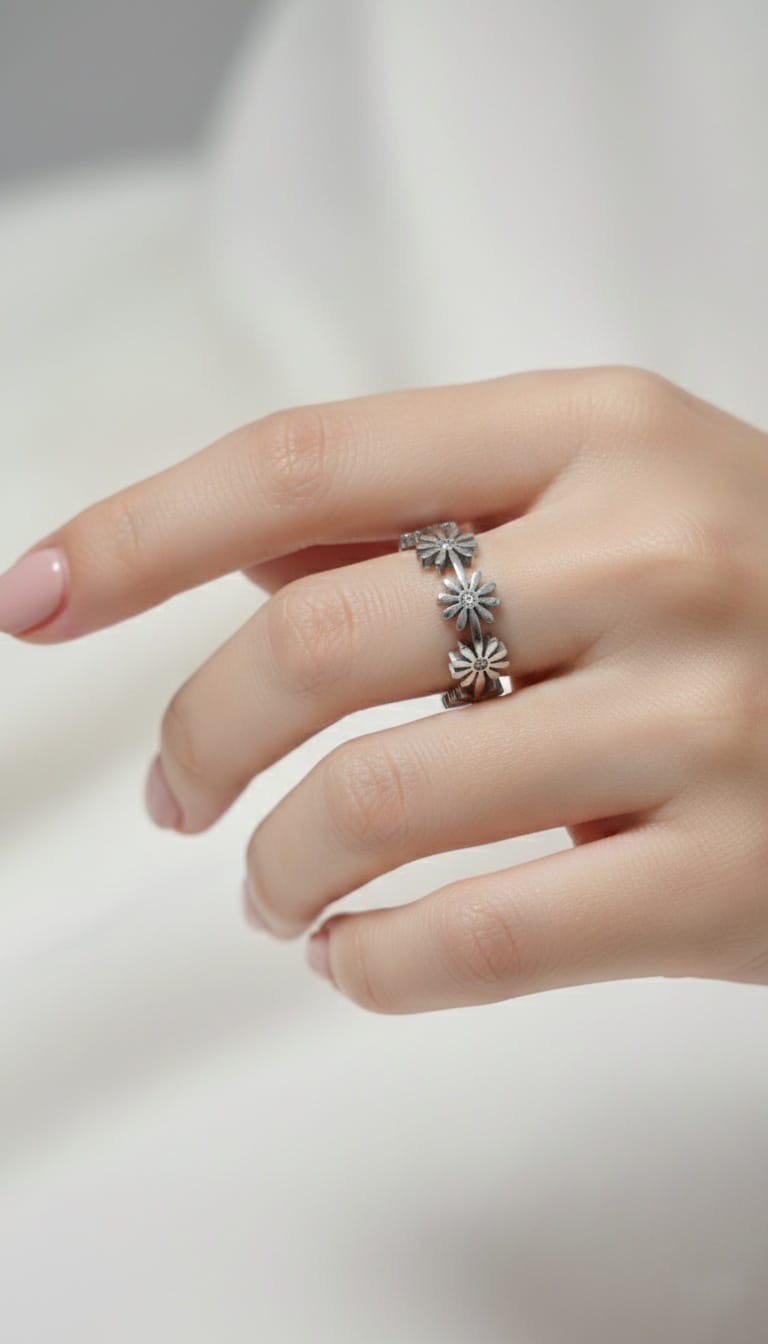 Bi-Takı | Gümüş Papatya Yüzük