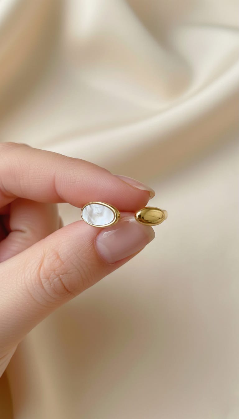 Bi-Takı | Sedef Taşlı Gold Yüzük