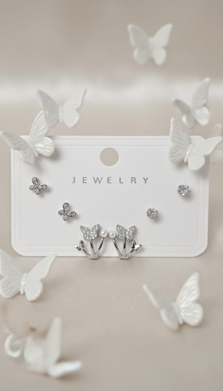 Bi-Takı | Çoklu Kelebek Model Küpe