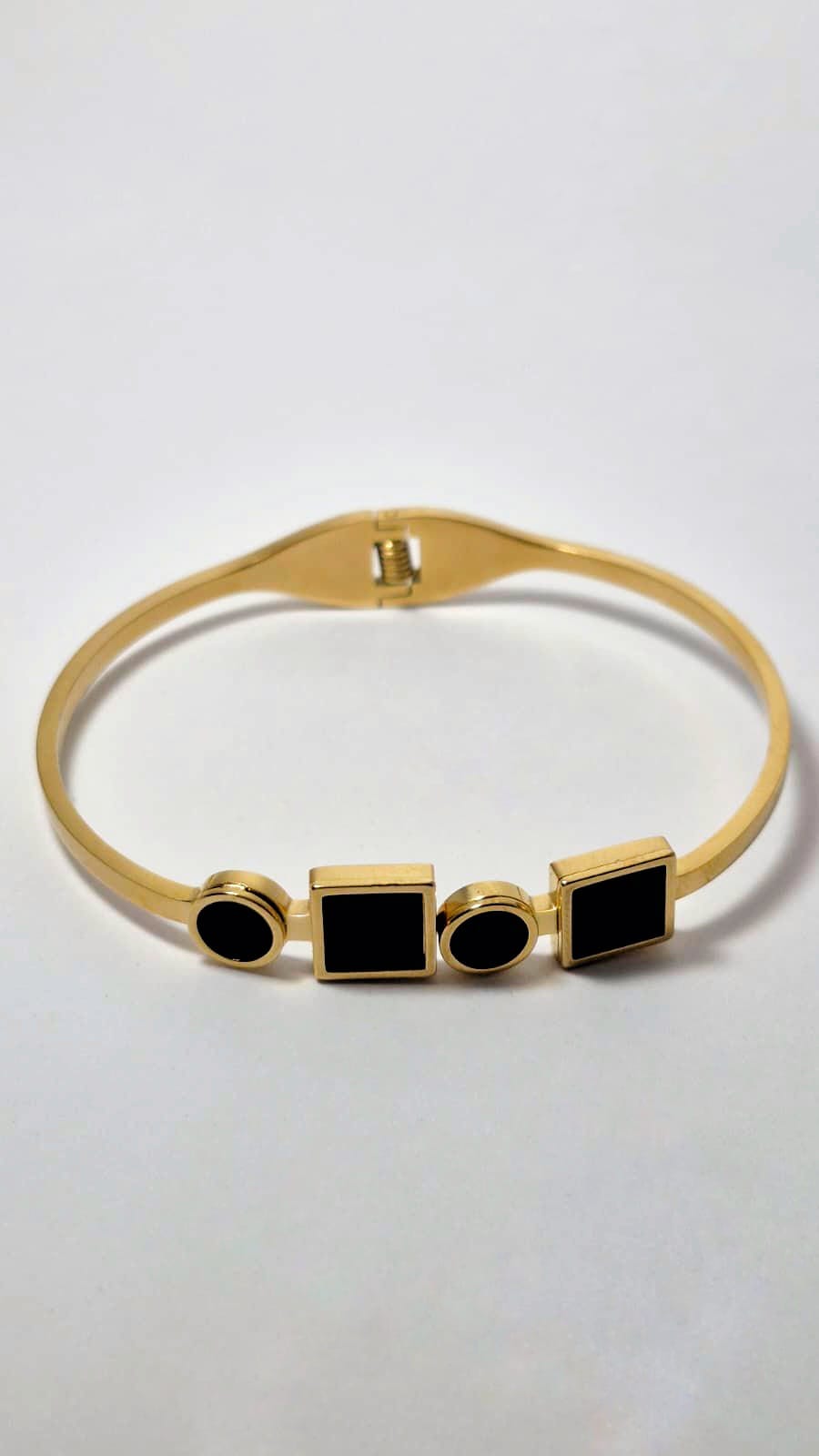 Bi-Takı | Gold Geometrik Model Kelepçe Bileklik