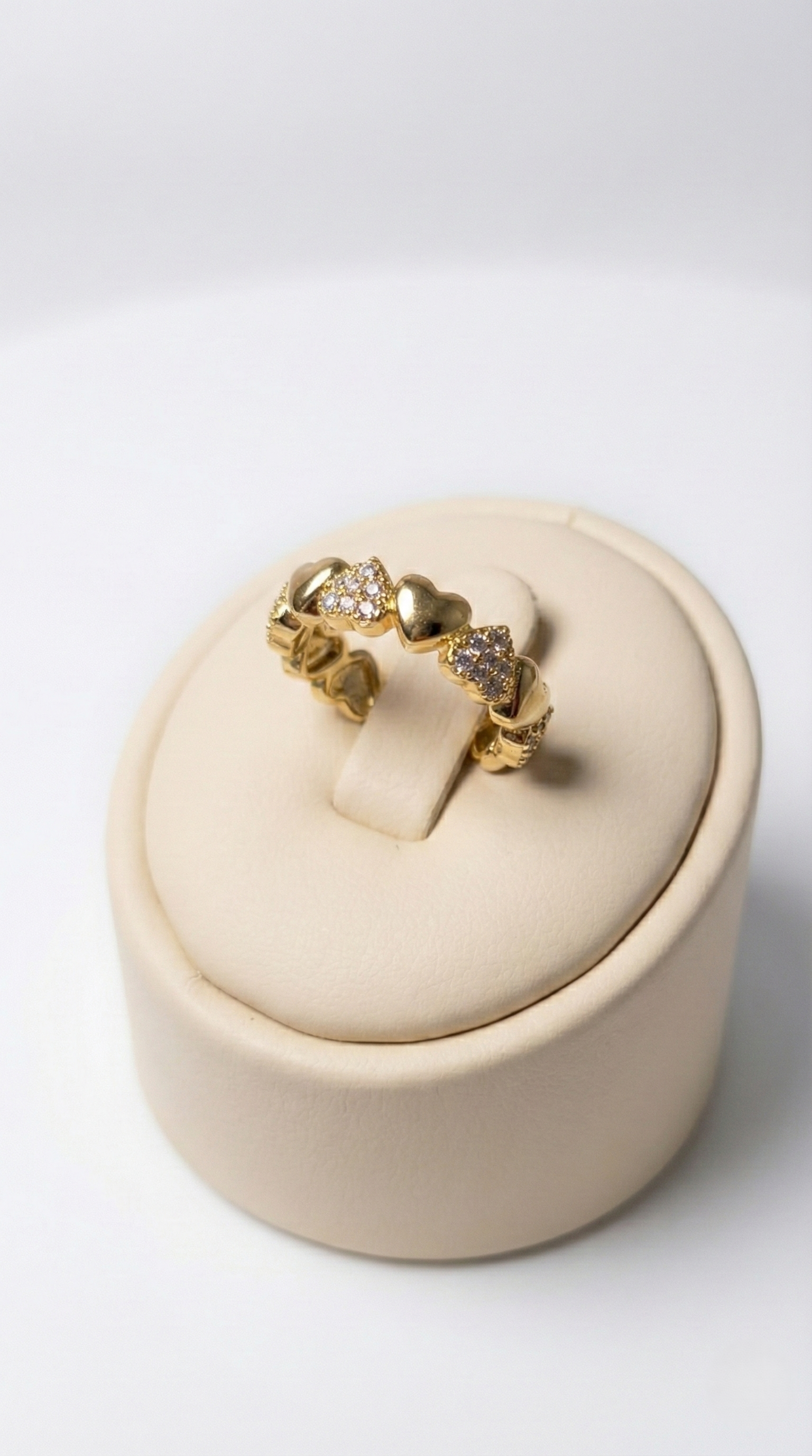 Bi-Takı | Taşlı Ayarlanabilir Çelik Yüzük