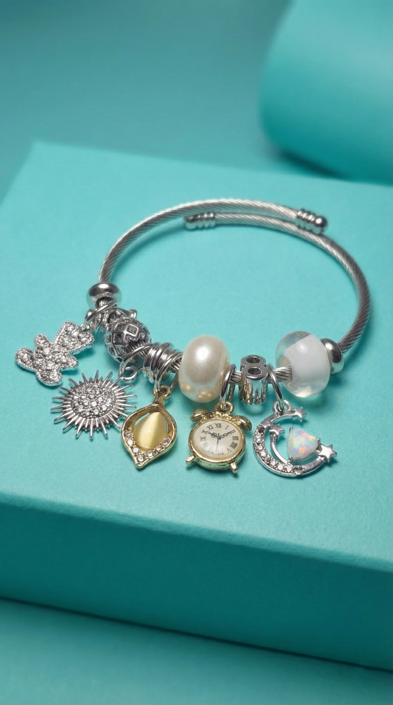 Bi-Takı | Şans Getiren Charm Çelik Bileklik