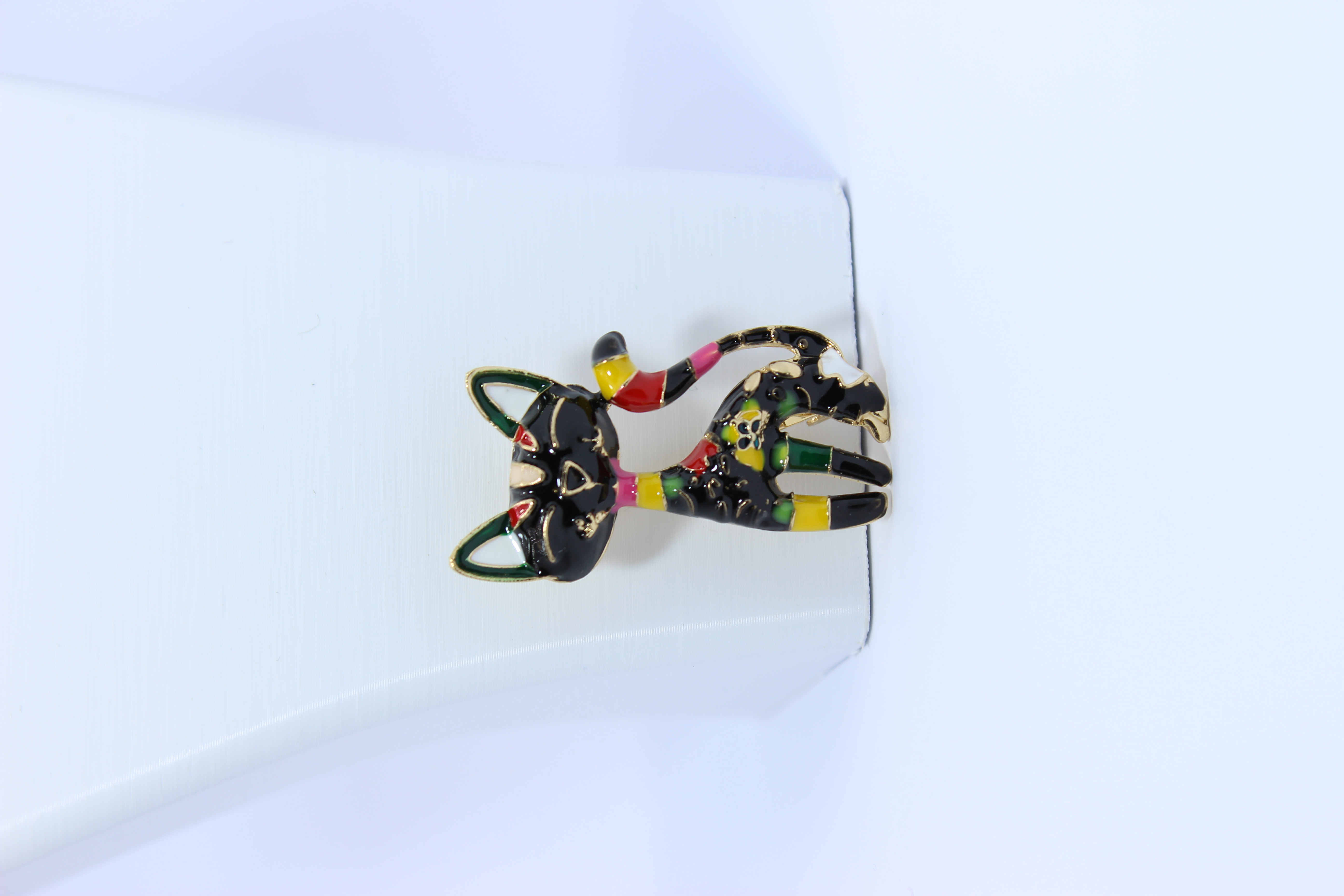 ​Bi-Takı | Desenli Siyah Kedi Broş