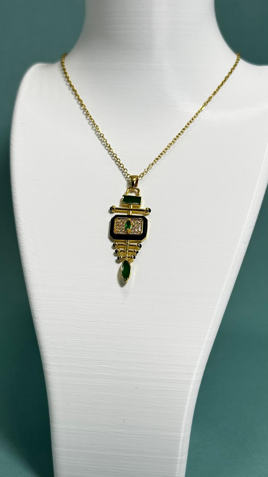 Bi-Takı | Zirkon Taşlı Etnik Çelik Kolye