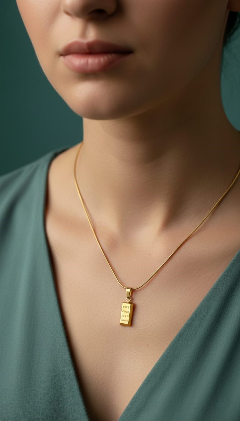 Bi-Takı | Külçe Altın Tasarımlı Minimal Kolye