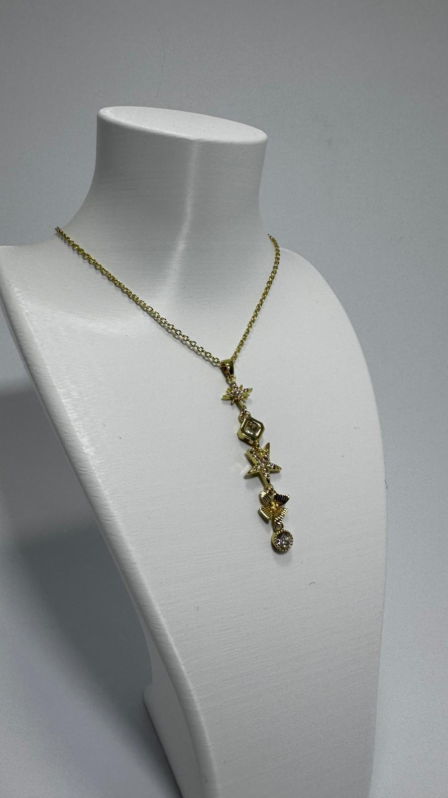 Bi-Takı | Zirkon Taşlı Yıldız Salkım Kolye