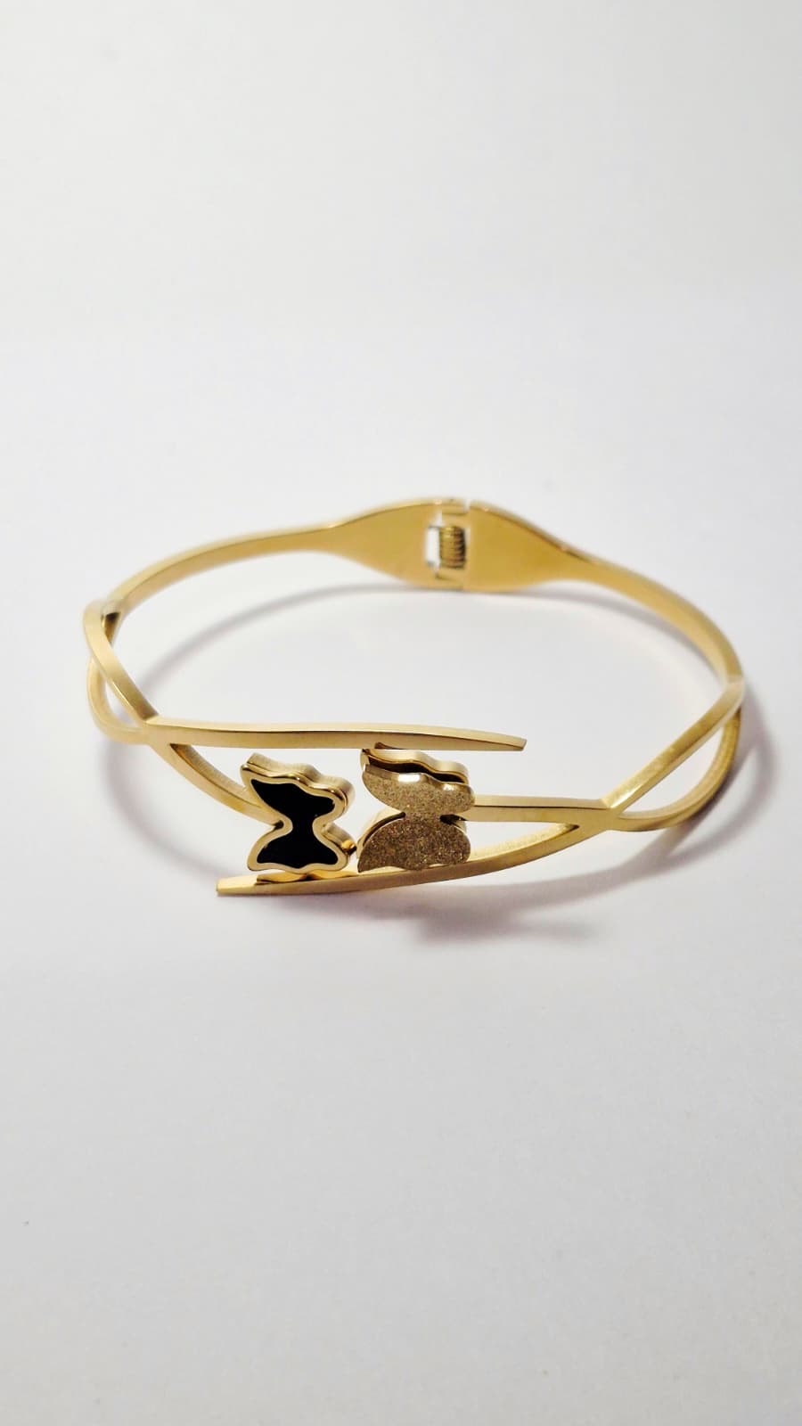 Bi-Takı | Gold Kelebek Model Kelepçe Bileklik